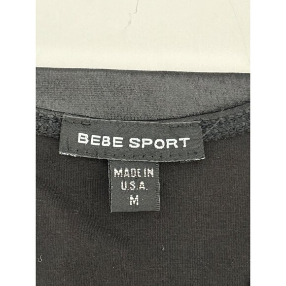 Bebe Sport Vintage Tank Top M Y2K Faux Leather Liquid Look Racerback Made in USA - Picture 6 of 13